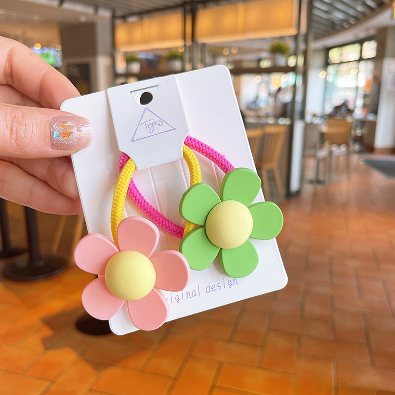 Cute Baby Girl With Hair Elastic Band